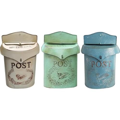 Retro Wall Mounted Mailbox Hanging Newspaper Roll Post Letter Box Decor