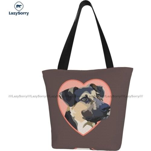 Puppies German Shepherd Shopping Bag Outdoor Female Handbag Fashion Vintage Cloth Bags