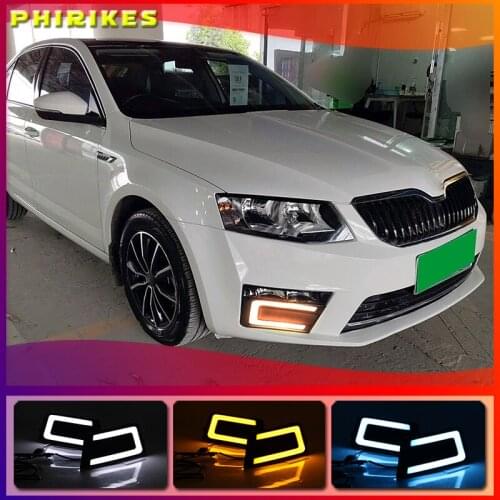 LED Daytime Running Light For Skoda Octavia 2017 Car Accessories Waterproof 12V DRL Fog Lamp Decoration