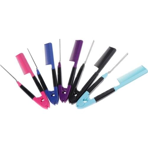 V Type Hair Combs Hair Straightener Comb DIY Hairdressing Portable Folding Salon Comb Hairbrush Anti-static Hairstyle Tool