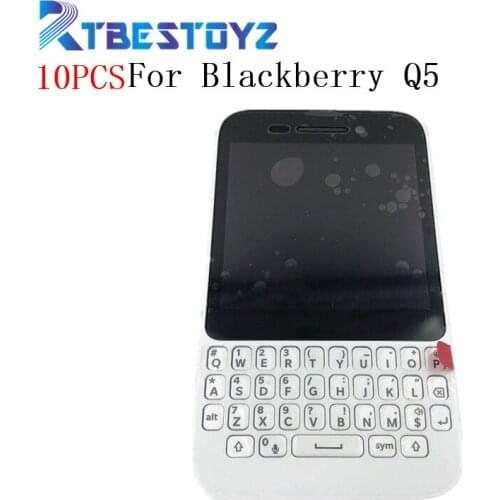 10PCS/Lot Full Housing New LCD Display Touch Screen Digitizer+Bezel Frame+Keyboard+Battery Door Cover For BlackBerry Q5