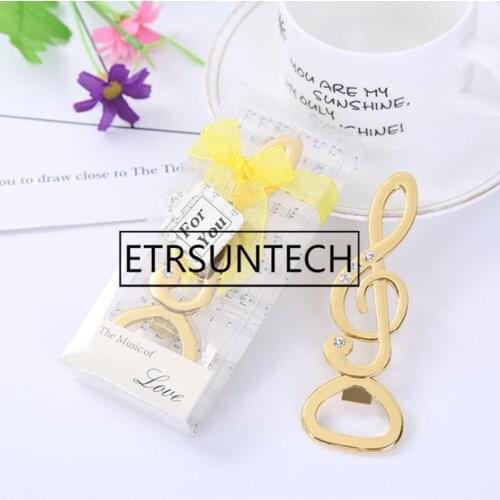 100pcs Vintage Wedding Souvenirs Party Favors Musical Note Symphony Metal Bottle Opener Wedding Gifts For Guests