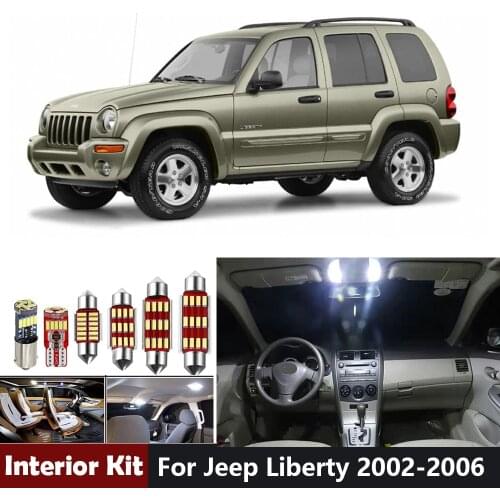 13Pcs White Canbus Error Free Car LED Light Bulbs Interior Package Kit For Jeep Liberty 2002 -2006 Map Dome Trunk Lamp
