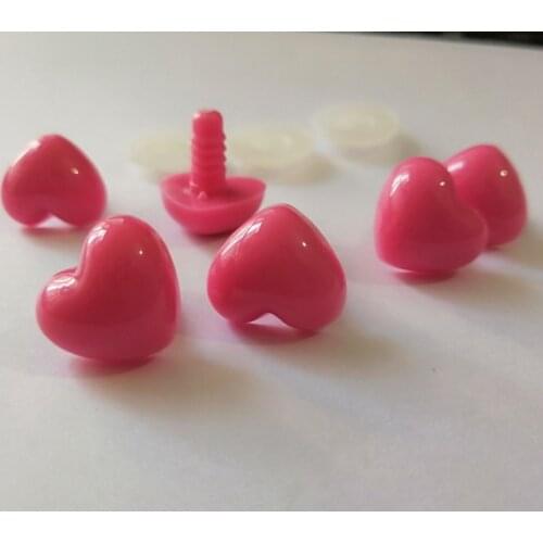 16x18mm pink heart shape toy nose safety toy nose with hard washer for diy plush doll findings--20pcs/lot