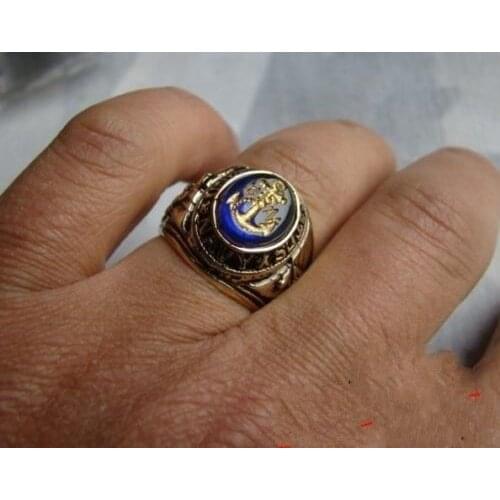 U.S ARMED FORCES DELUXE USN NAVY MILITARY STYLE METAL RETRO HONOR RING SIZE 10