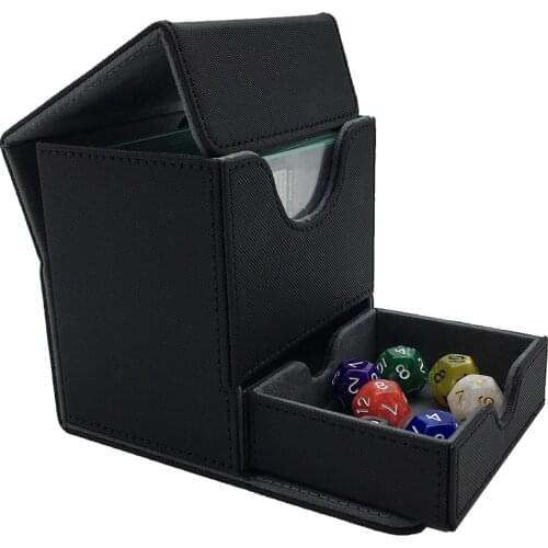TCG Deck Case For Magic/Pokemon/YuGiOh Card Box Board Game Holder Container Satin Tower: 100+Black