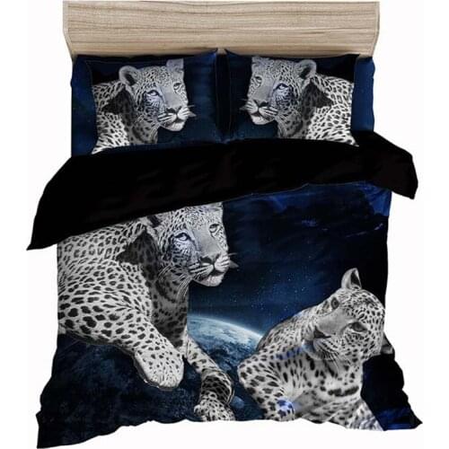 Black white leopard Printed Bedding Set Douet Cover for Adults King Size 3d Quilt 150 Bed Set leopard Bed Linens Home Textiles