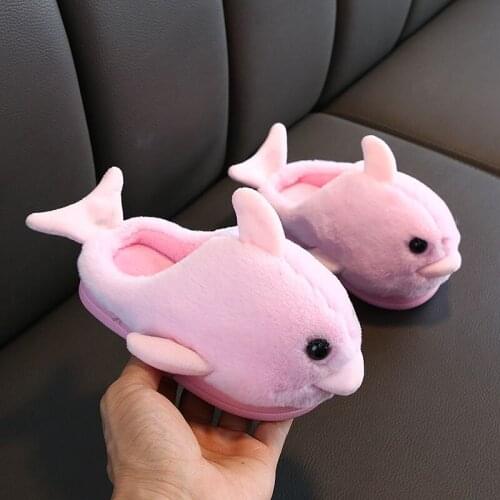 Baby cotton slippers Winter indoor non-slip warmth cute animal childrens slippers boys and girls hair shoes kids cotton shoes