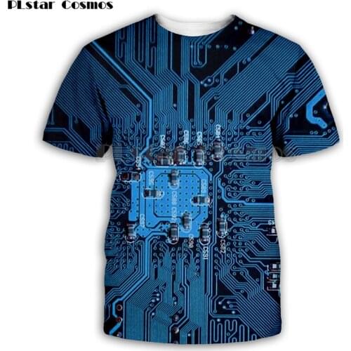Gothic Moto Electronic chip Hip Hop tshirt Men/women 3d machine print t-shirts Summer short sleeve tee Top Harajuku Punk Style
