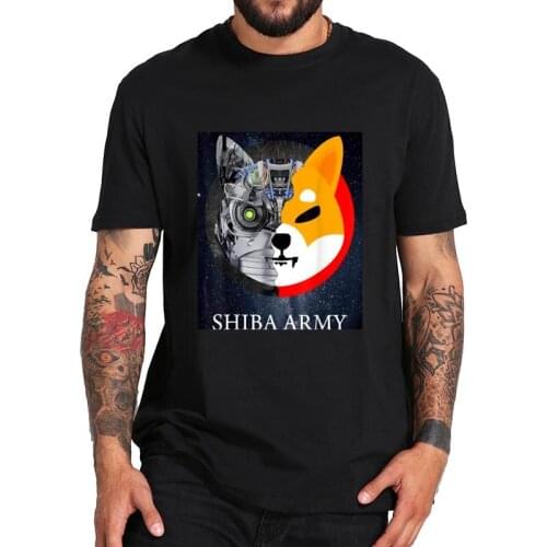 Shiba Army T Shirt Shibu Inu Crypto Currency Meme T-Shirt Summer EU Size High Qualirty Crewneck Soft Basic Tops Tee