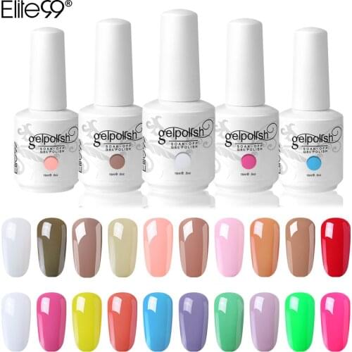 Elite99 15ml Gel Nail Polish UV Gel Varnish Nail Art Varnish Top Base Coat Needed Soak Off Gel Lacquer Wine Red Nail Gel Polish