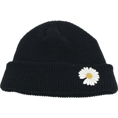KPOP G-Dragon Beanie Daisy Printing Wool Hat Peaceminusone Melon Cap