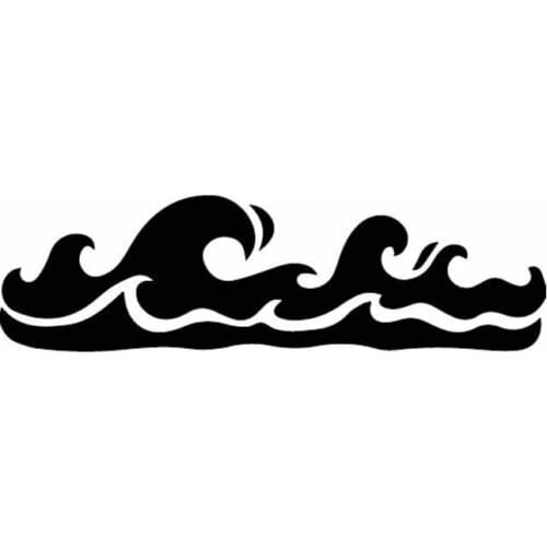 Creative Sea Water Wave Sticker High Quality Car Window Decoration Personality Pvc Waterproof Decal Black/white, 15cm*5cm