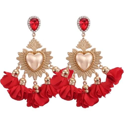 Aretes De Mujer Modernos 2020 Fashion Earring Drop Earrings For Women Flower Tassel Earing Wedding Brincos Jewelry Girl Gifts
