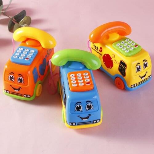 Music Cartoon Bus Phone Baby Telephone Toy Educational Developmental Kids Toy Gift Children Early Learning Exercise Kids Game