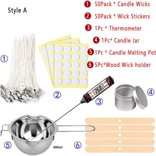 DIY Making Scented Candles Kit Craft Tools 2 Types Of Suits Natural Candle Wick Making Suitable for Beginner Candle Making