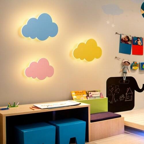 Modern cloud wall lamp light white pink LED wall hanging living room girl child bedroom lamp decoration LB121712