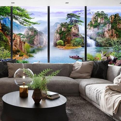 Window glass sticker opaque anti-peep shading matte film anti-lighting window grille window paper Chinese landscape film