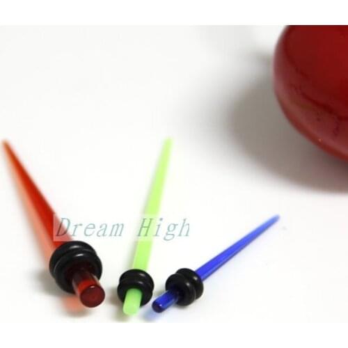 Wholesale UV Acrylic Ear Piercing Tapers Expanders Fashion Body Piercing Jewelry 200pcs/lot Free Shipping Mixed Color