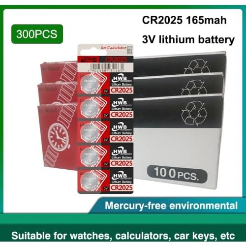 Original For maxell cr2025 Button Cell Batteries 300PCS/LOT cr 2025 3V Lithium Coin Battery For LED Lights Toys Watches