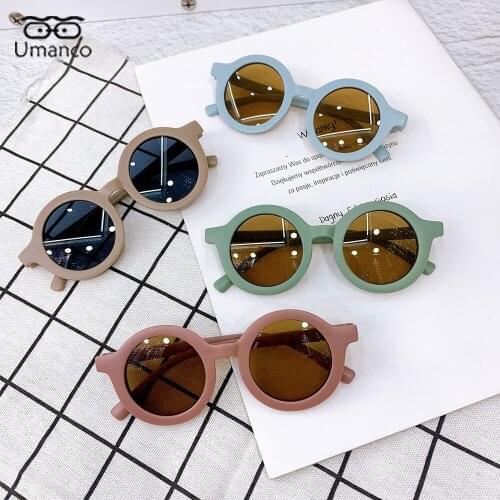 Lovely Sunglasses for Children Kids Round PC Plastic Frame AC Lens Child Sun Glasses Boys Girls Colorful Eyeglasses Party Travel