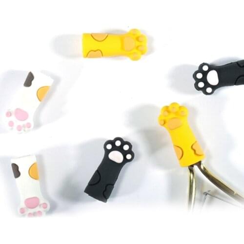 Cute Cat Paw Silicone Nipper Cover Protective Sleeve For Nail Cuticle Scissors Manicure Pedicure Tools Dead Skin Tweezers Cap