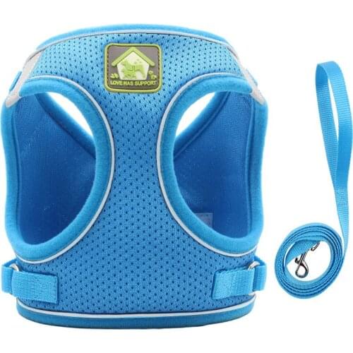 Reflective Dog Harness and Leash Puppy Chest Strap Cat Safety Traction Rope Soft Pet Supplies for Small Medium and Large Dogs