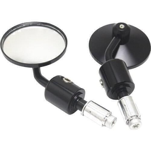 Motorcycle Universal CNC Aluminum Rear View 3" Handle Bar End 7/8" Mirrors for Kawasaki Yamaha Honda Suzuki Motorcycle Chopper