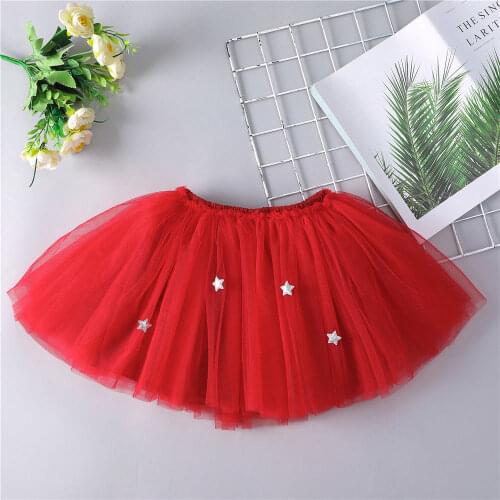 Red New Baby Girls Tutu Skirt Ballerina Pettiskirt Fluffy Children Ballet Skirts For Party Dance Princess Girl Tulle Clothes
