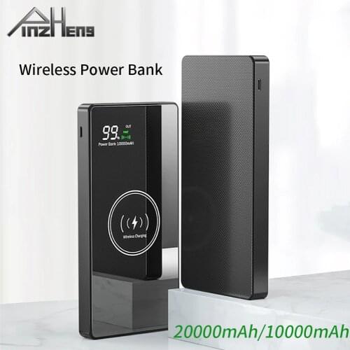 PINZHENG 20000mAh Wireless Charger Power Bank Wireless Charging Powerbank Portable External Battery Charger For iPhone Xiaomi