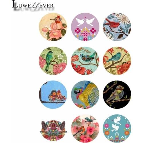 10mm 14mm 16mm 12mm 20mm 25mm 360 12pcs/lot Flower Glass Cabochons Jewelry Findings 18mm Snap Button Charm Bracelet