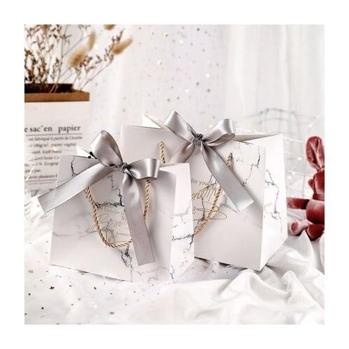 10pcs/lot New arrive marble gift bag with ribbion Wedding Favors and Gifts Bag for Guests Giveaways Boxes Party Supplies