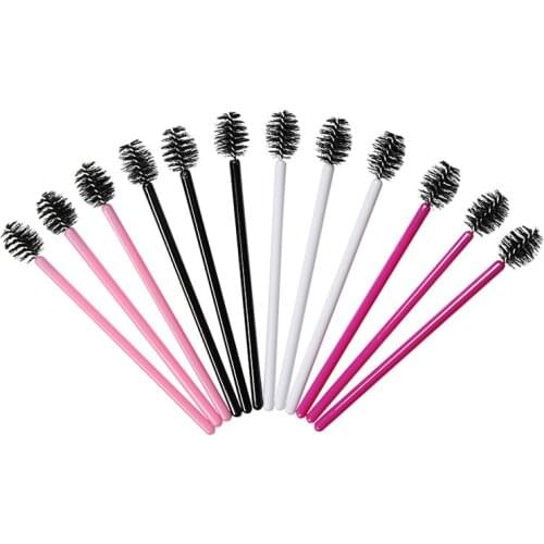 100 Pcs Disposable eyelash brushes Mini Mascara Wands brow brush portable eyelash cosmetic comb women Makeup tools