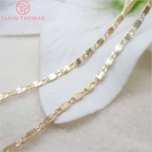 1 Meter Width 1.7MM 24K Champagne Gold Color Plated Brass Necklace Chains High Quality Diy Jewelry Findings Accessories