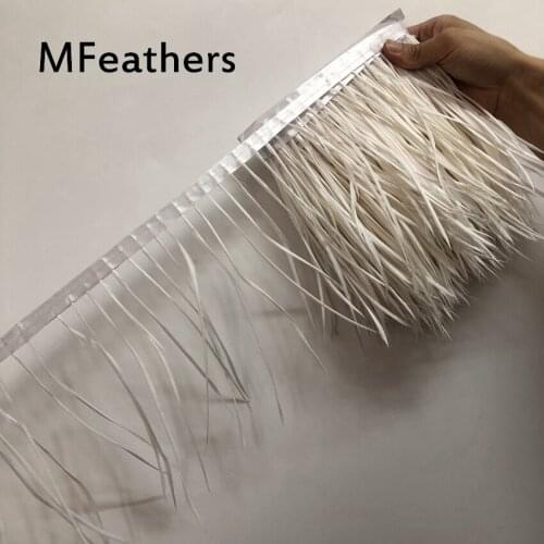 5 Meters White Goose Biots Feather Trimming 6-8inches Duck Feathers Trims Decoration strips sewing on Cloth Dress Accessory Home