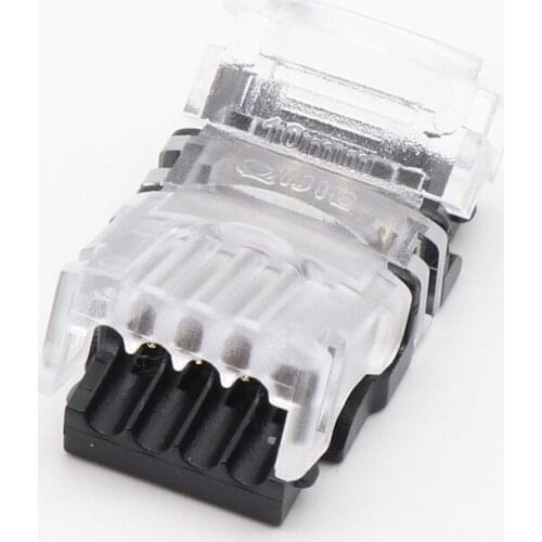 5PCS RGB LED Strip Connector 4 Pin 5050 10mm Colorful LED RGB Tape Light Connector Non-Waterproof IP20 Strip to RGB Wire Use