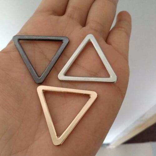 60pcs/lot Nickel/Black nickel/Light gold Triangle Buckle Handbag Belt Single Ring Leather Bag DIY Accessories Thickness 2mm