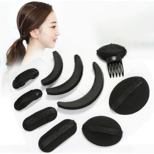 8Pcs/Set Bump It Up Volume Reusable Hair Fluffy Sponge Hair Base Styling Insert Tool for Women Hair Clip Holder Padding