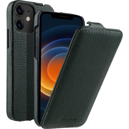 8 Colors Vertical Business Genuine Leather Flip Cover For iPhone 11 12 Pro Mini Max Real Cowhide Phone Bags Case For iPhone12