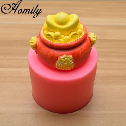 Aomily Silicone Blessing Gold Shaped Wish Prosperity Cake Chocolate Molds Fondant Cake Decorating Tools Resin Clay Baking Tools