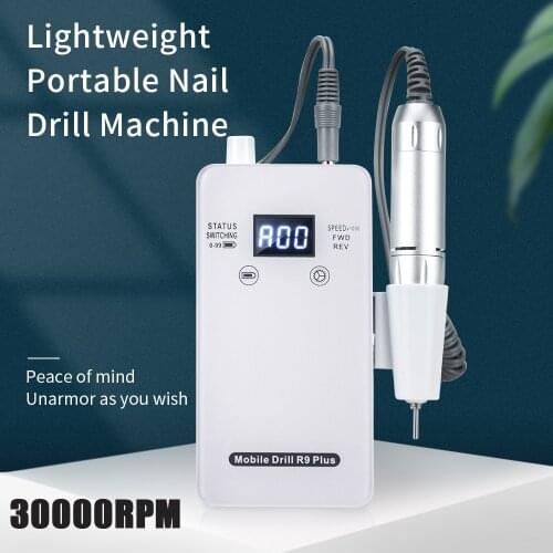 30000RPM Nail Drill Machine Portable Rechargeable Manicure Machine With LCD Display For Nail Art Salon Equipment Nail Sander