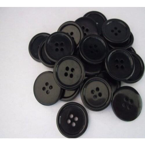 Free shipping 22mm black 4 holes resin button ployster button whosale can engraved logo blouse button 200pcs