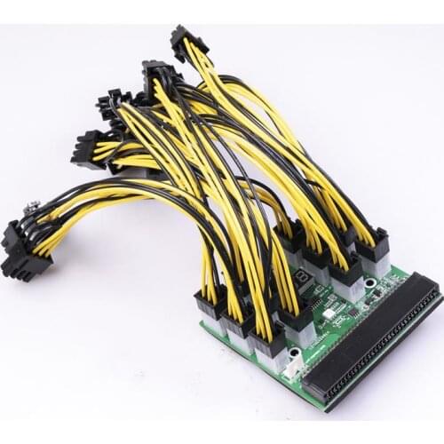 Power Module Breakout Board Kits with 12pcs 6Pin to 8Pin Power Cable for HP 1200W 750W PSU GPU Server Power Conversion