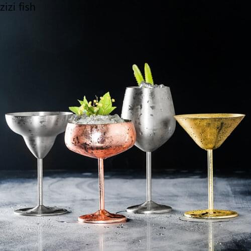 Stainless Steel Cocktail Glass Red Glass Creative Metal Goblet Bar Restaurant Martini Cup Margaret Cup