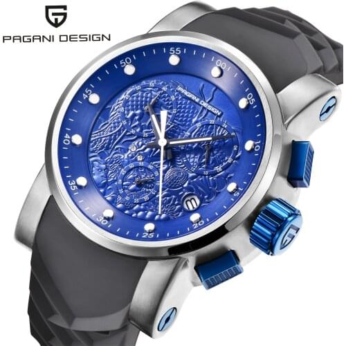 Original PAGANI DESIGN Brand Mens Watches Luxury Military Chronograph Calendar Waterproof Silicone Fashion Quartz Male Relogio