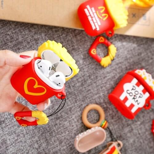 For AirPods Case Cute Cartoon Earphone Cases For Apple Airpods Soft Silicone Protective Cover Accessories with Finger Ring Strap
