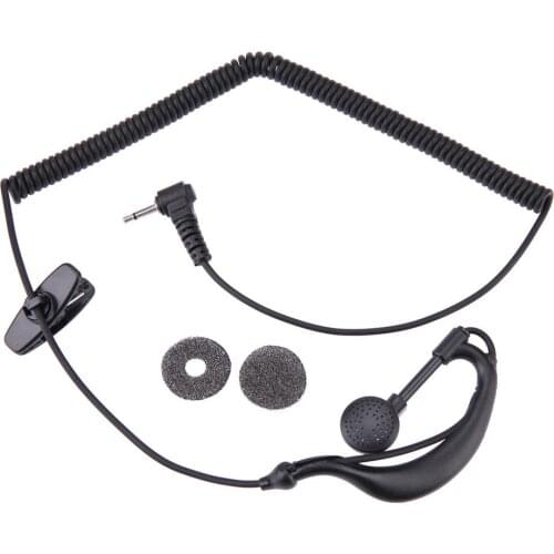 Black 2.5mm G-Hook Interphone Earpiece Earphone Walkie Talkie Single Ear Headphone 1 Pin Only For Listening for Motorola/ICOM