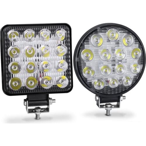 2pc 4inch LED Work Light Square Round Bright LED Spotlight Car SUV Truck Boat DRL Driving Fog Lamp Car Repairing Camping 12V/24V