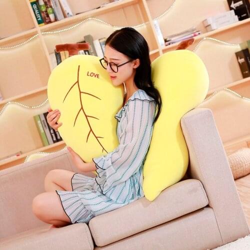 New 50-80CM Cartoon Leaves Simulation Back Cushion Stuffed Plush Toy Soft Decor Sofa Sleeping Pillows Kids Home Bedding Room Car