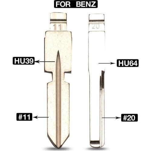 Kutery Flip Folding Remote Car Key Blade Blank Fob Uncut HU64 HU39 Key Blade Replacement For Mercedes-Benz E Class